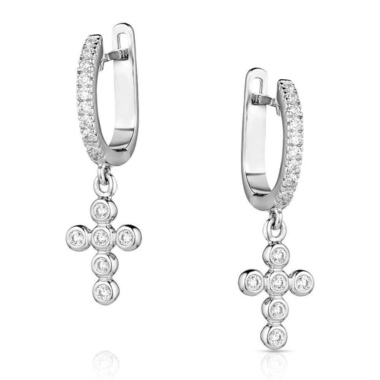 Montana Silversmiths Simple Belief Crystal Cross Earrings
