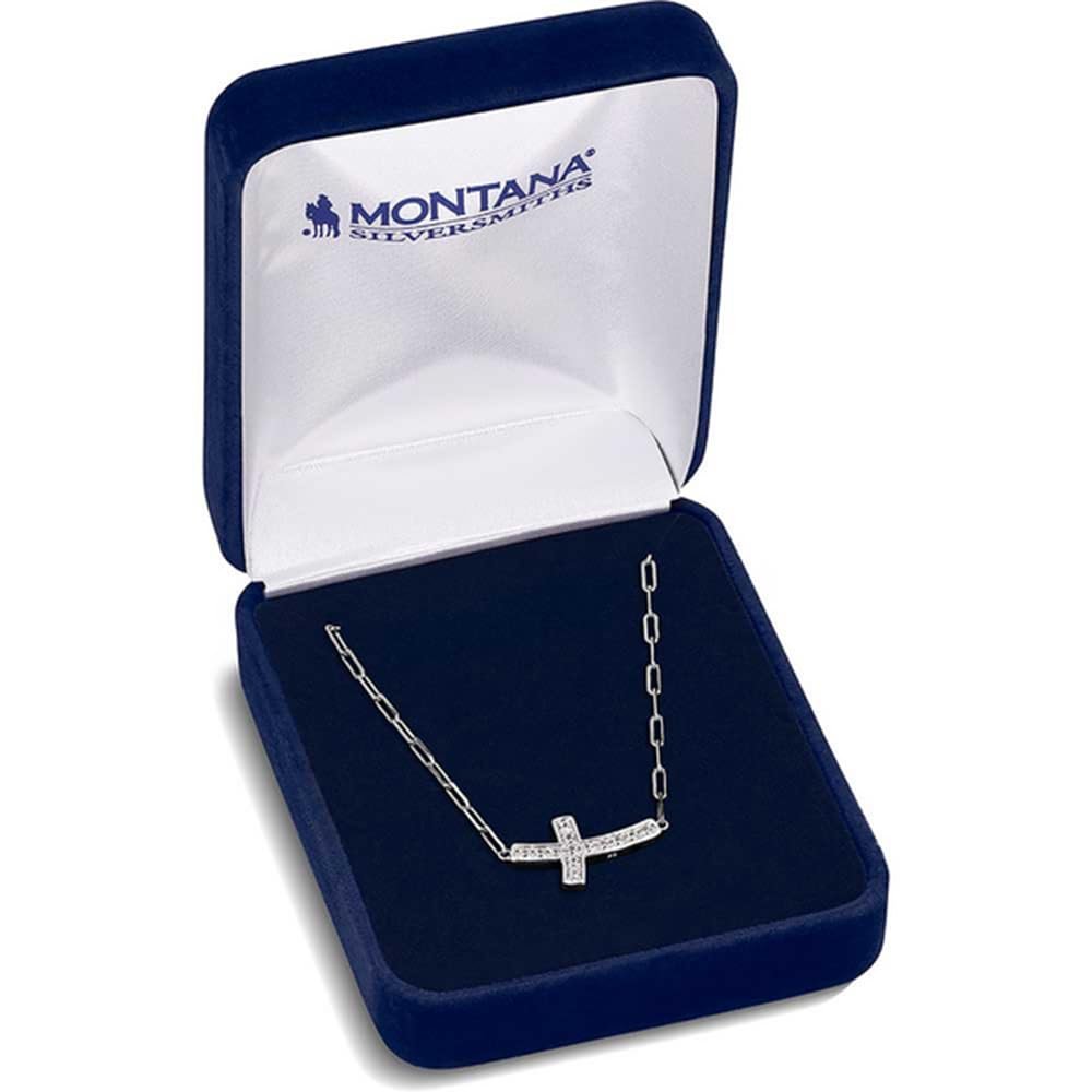 Montana Silversmiths Lean on Me Crystal Cross Necklace