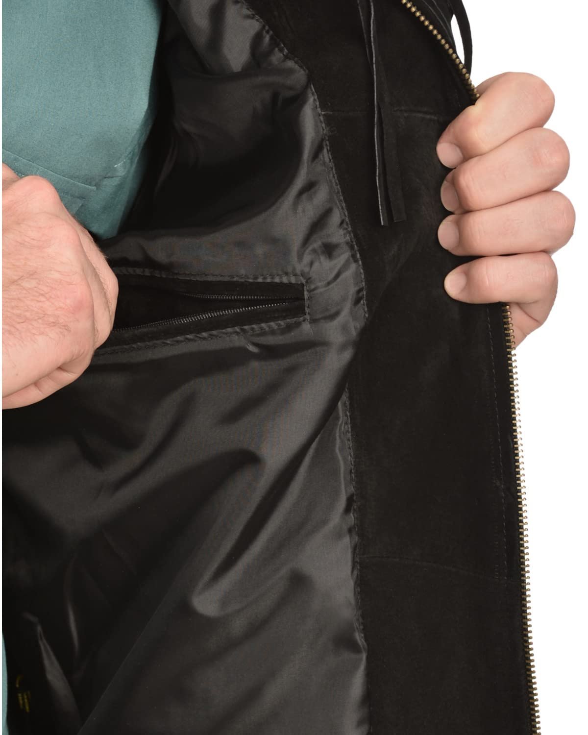 Scully Men's Boar Suede Fringe Leather Jacket - Black