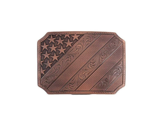 Montana Silversmiths Women's Born In The Usa Bronze Belt Buckle Bronze One Size