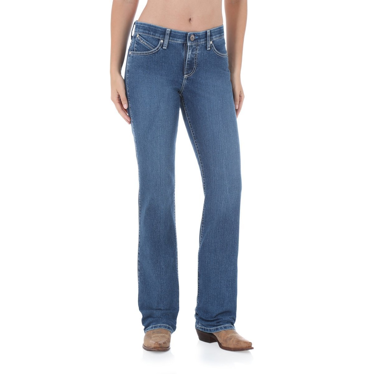 Wrangler Women's Q-Baby Mid Rise Boot Cut Ultimate Riding Jeans