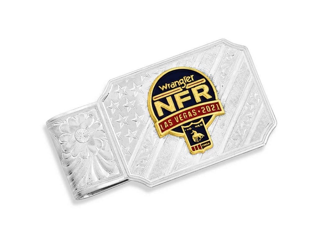 Montana Silversmiths Money Clip Men NFR 2021 Engraved Hinged NFRMCL121