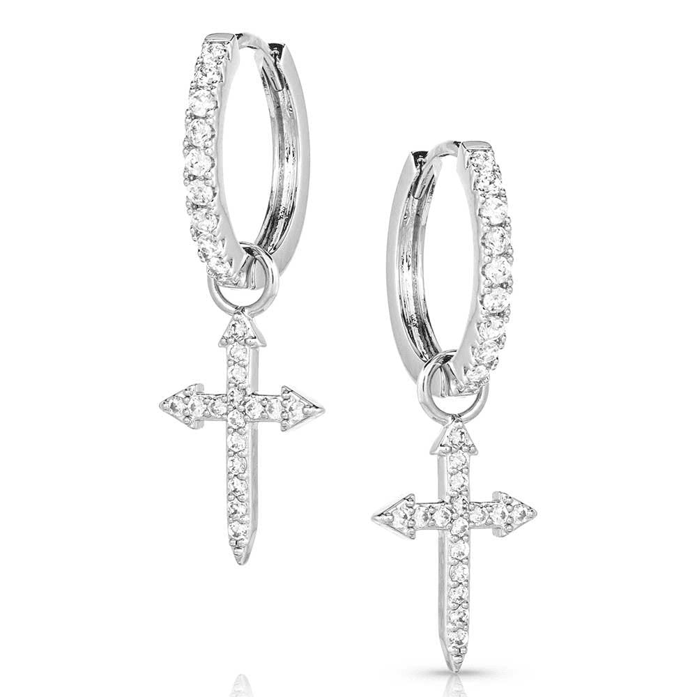 Montana Silversmiths Women's Crystal Devotion Cross Earrings - ER5642 One Size