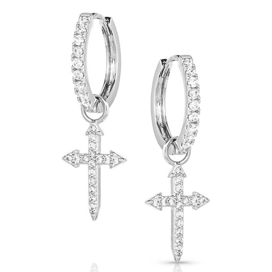 Montana Silversmiths Women's Crystal Devotion Cross Earrings - ER5642 One Size