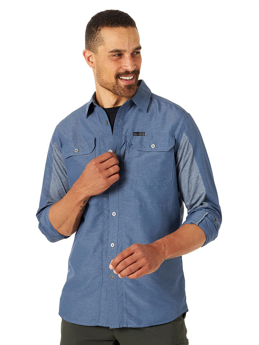 ATG by Wrangler Men's Long Sleeve Mixed Material Shirt