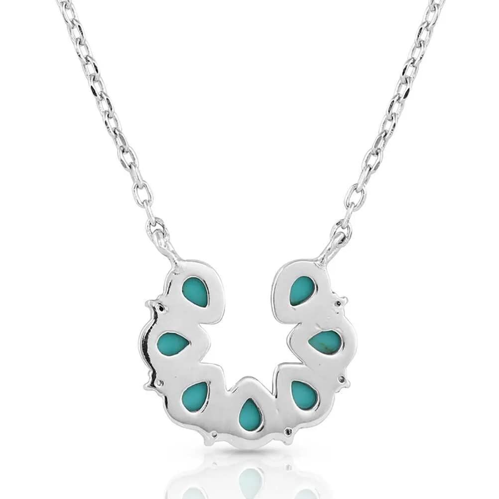 Montana Silversmiths Lucky Seven Turquoise Horseshoe Necklace - NC5291