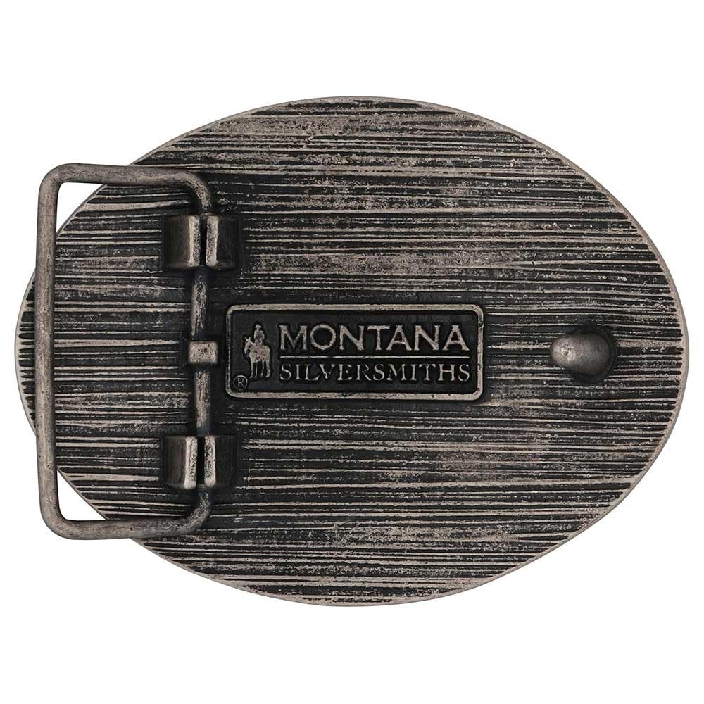 Montana Silversmiths Two-tone Longhorn Belt Buckle