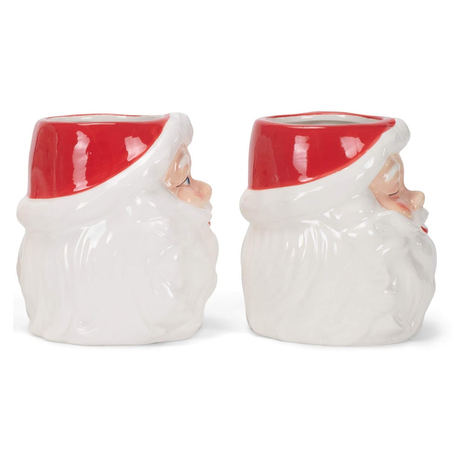 Vintage Winking and Smiling Santa Face Mug Set