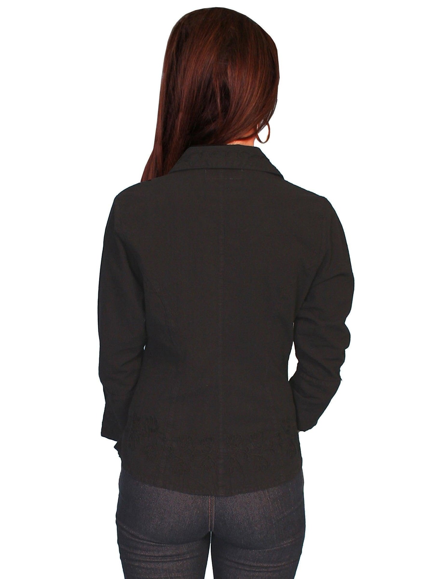 Scully Women's 3/4 Length Sleeve Peruvian Cotton Blouse - Black