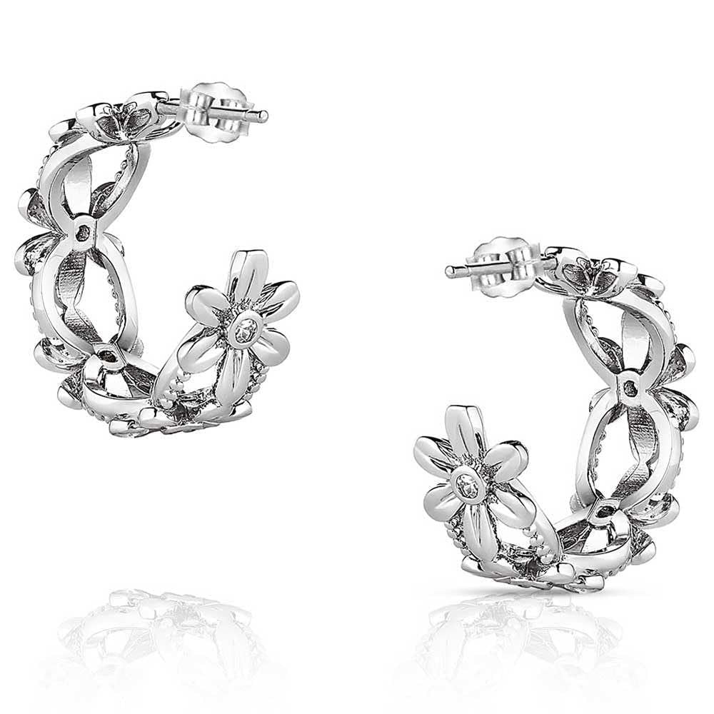 Montana Silversmiths Crazy Daisies Hoop Earrings