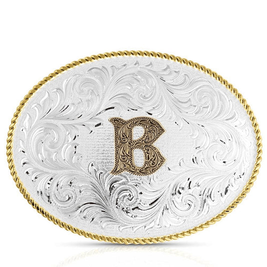 Montana Silversmiths Two Tone Initial Buckle - B - Acc Buckle  - 1255B