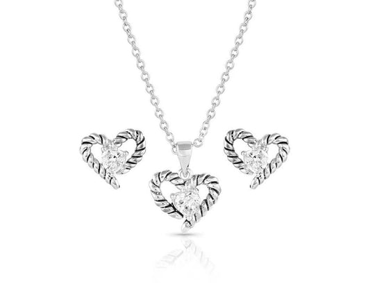 Montana Silversmiths Flirty Love Crystal Rope Jewelry Set