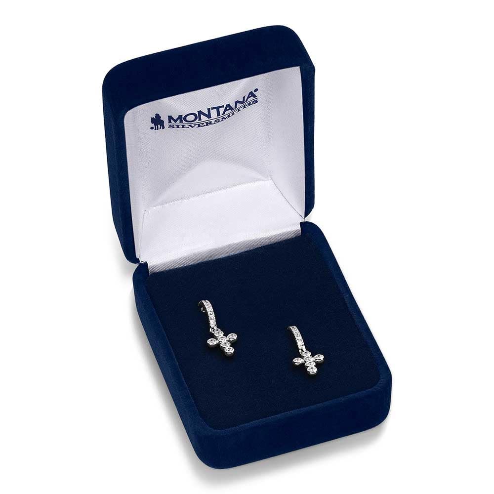 Montana Silversmiths Simple Belief Crystal Cross Earrings