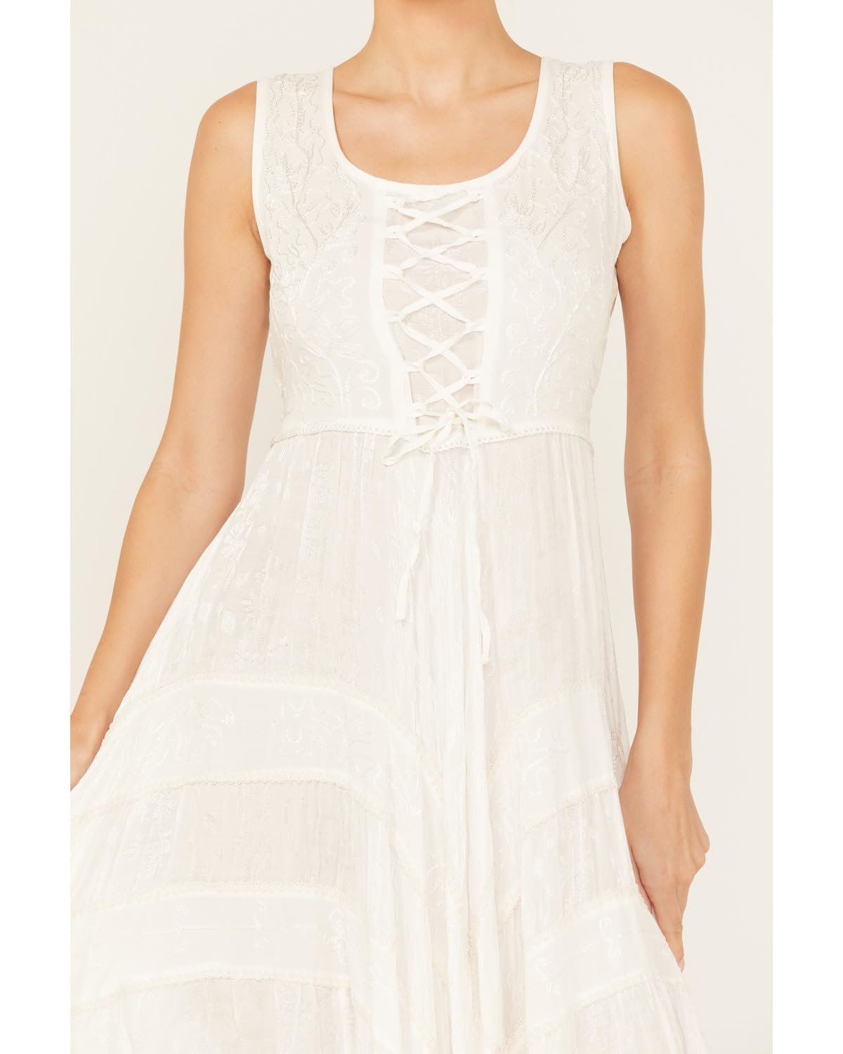 Scully Women's Lace Front Sleeveless Full Length Dress - Ivory