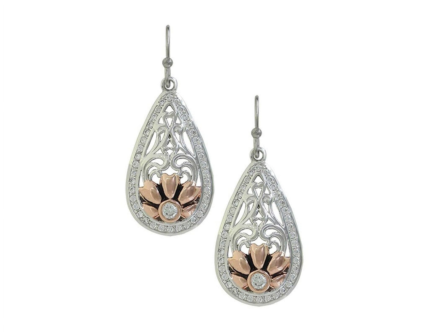 Montana Silversmiths Earrings Womens Teardrop Silver Gold ER3941