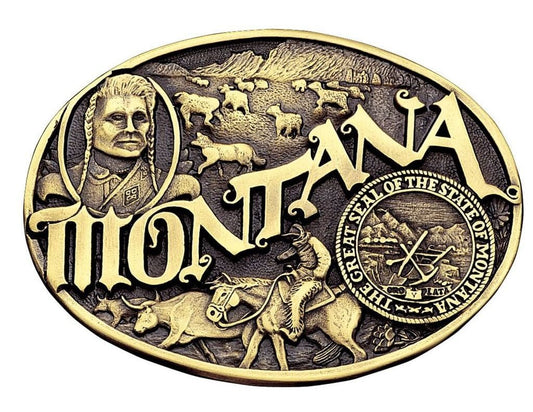 Montana Silversmiths Western Belt Buckle Adult Heritage Gold 60811MTC