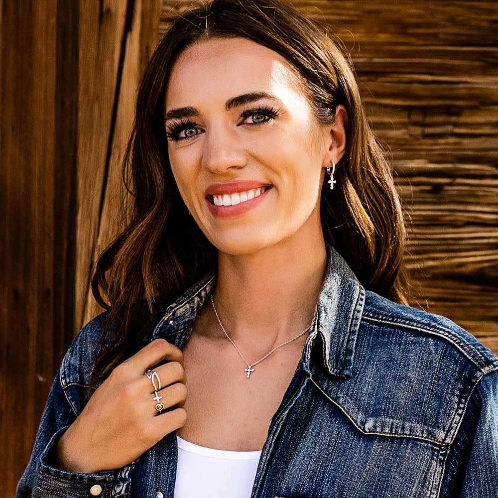 Crystal Montana Silversmiths Simple Belief Cross Necklace