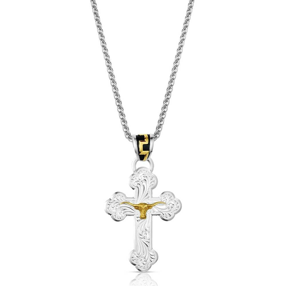 Montana Silversmiths Honor and Grit Men's Cross Necklace