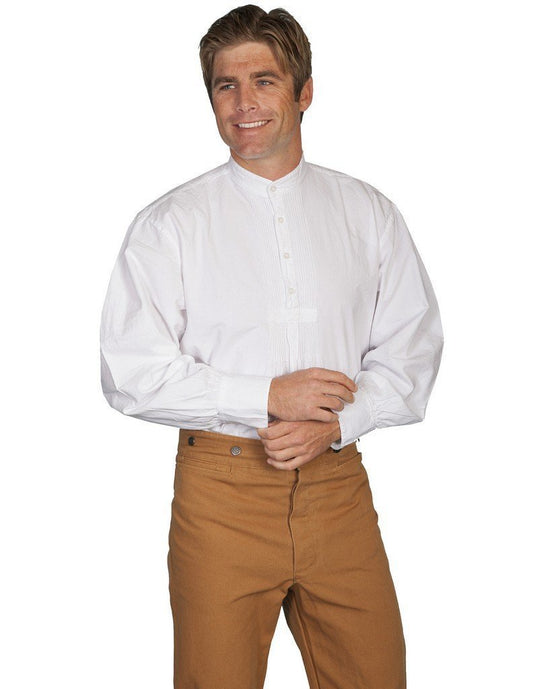 Scully Men's Wahmaker Pleated Front Puffed Sleeve Shirt - White