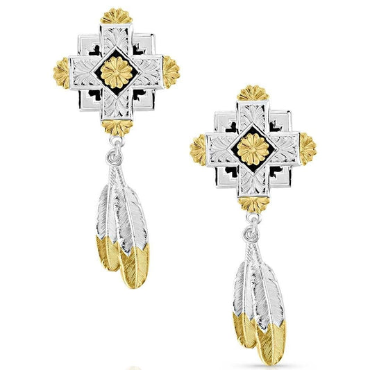 Montana Silversmiths Western Lifestyle Cross Earrings (Promise Montana Legacy)