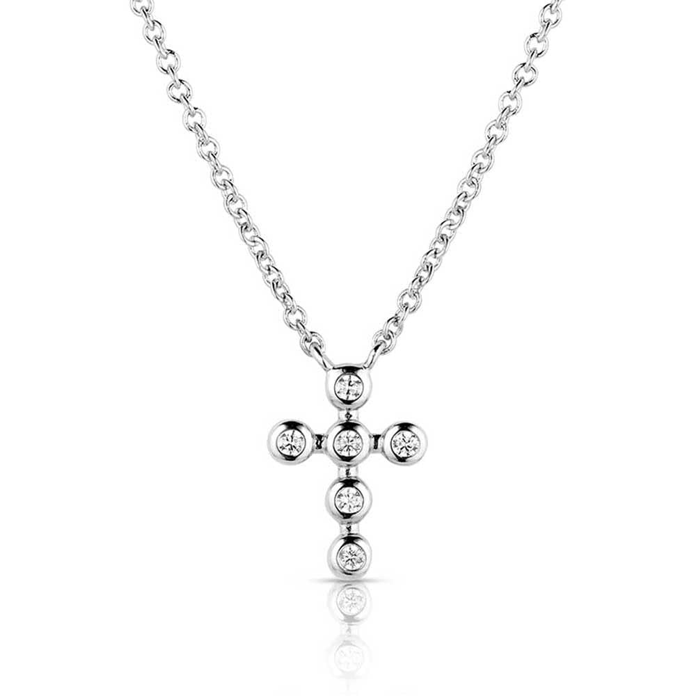Crystal Montana Silversmiths Simple Belief Cross Necklace