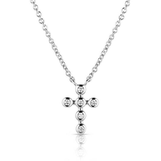 Crystal Montana Silversmiths Simple Belief Cross Necklace