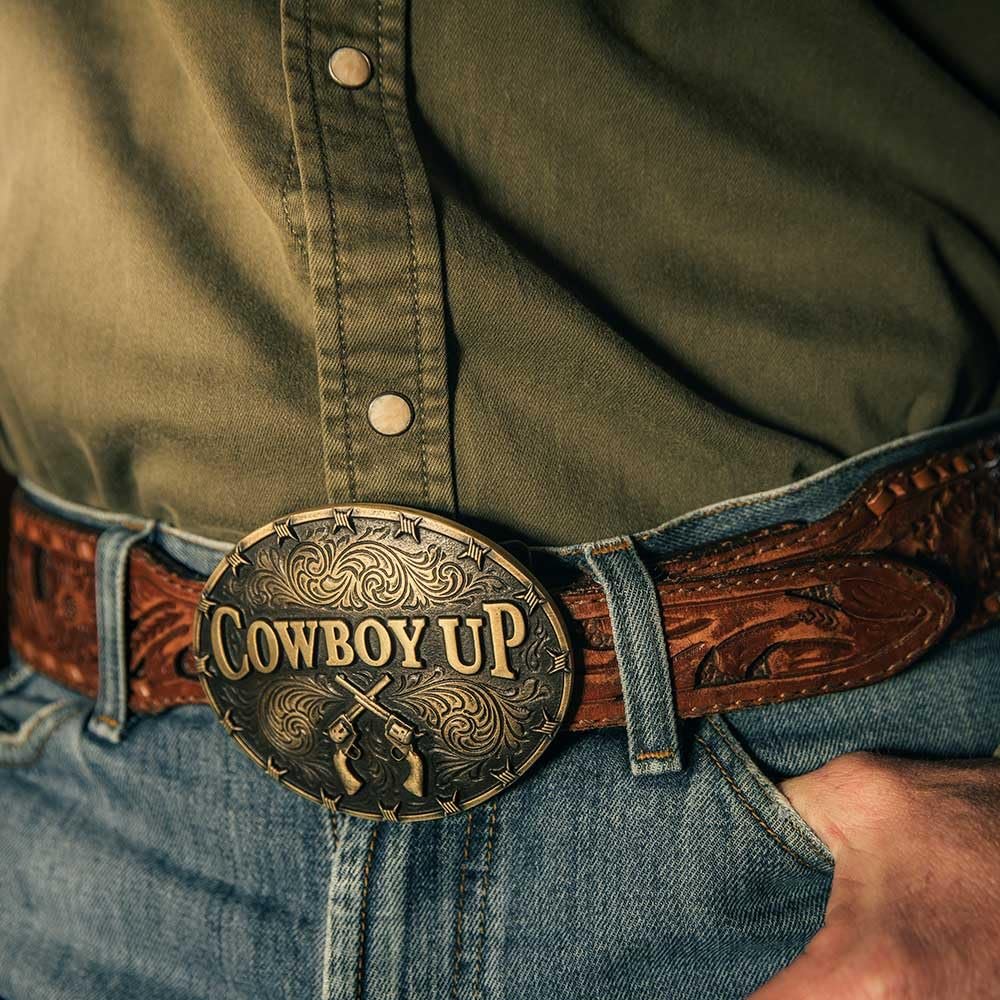 Montana Silversmiths Cowboy Up Attitude Belt Buckle