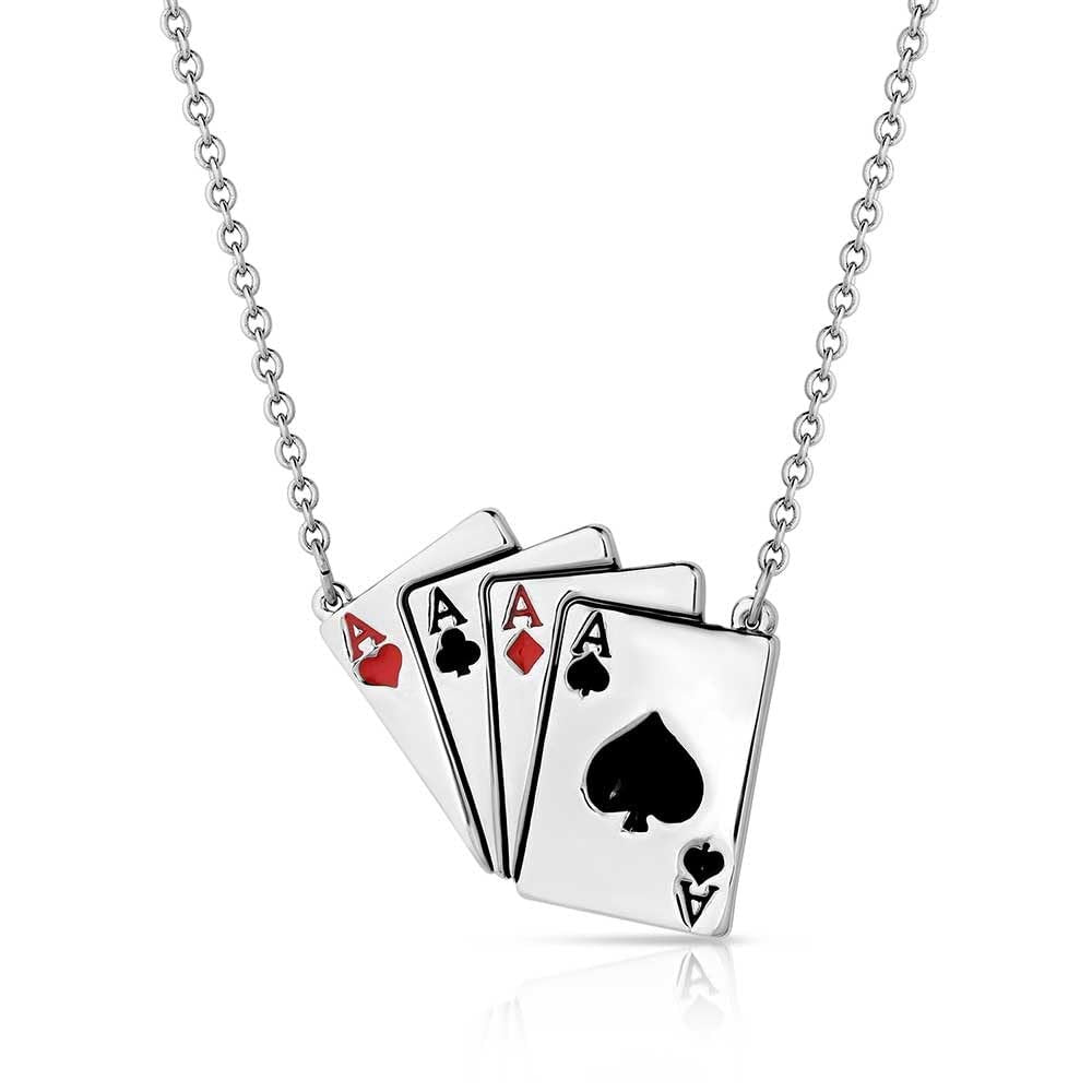 Montana Silversmiths Four of a Kind 4 Aces Necklace