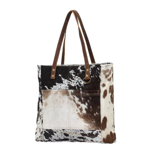 Myra Bag Women's Harion Front Pocket Bag Faux Fur Double Handle Animal Print New