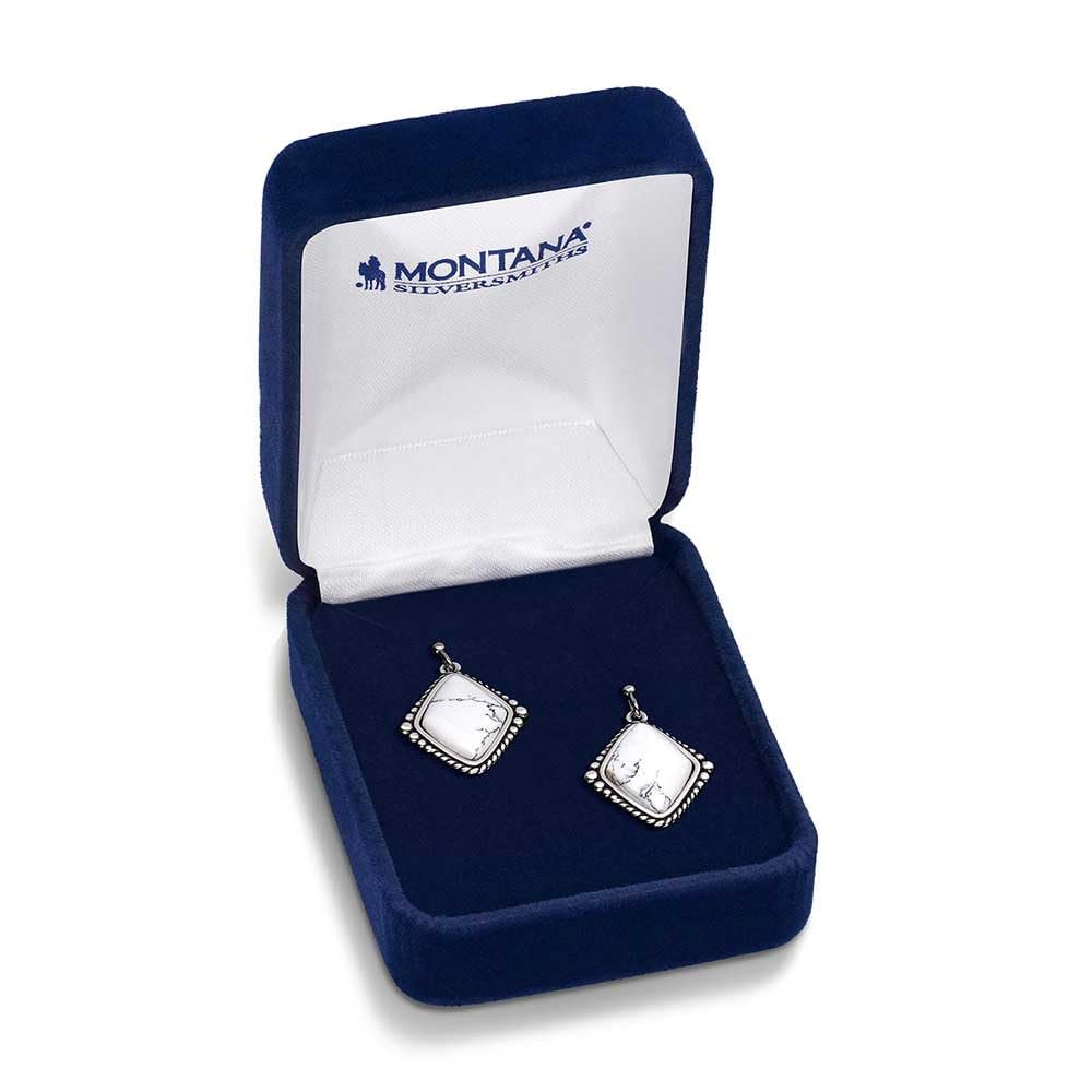 Montana Silversmiths Blank Slate White Howlite Earrings