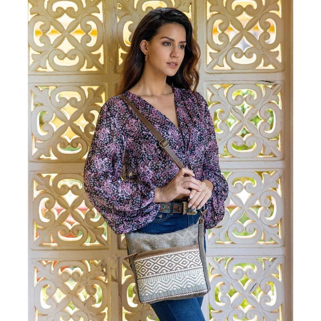 Myra Bag Chevron Patterned Cross-Body Upcycled Bag