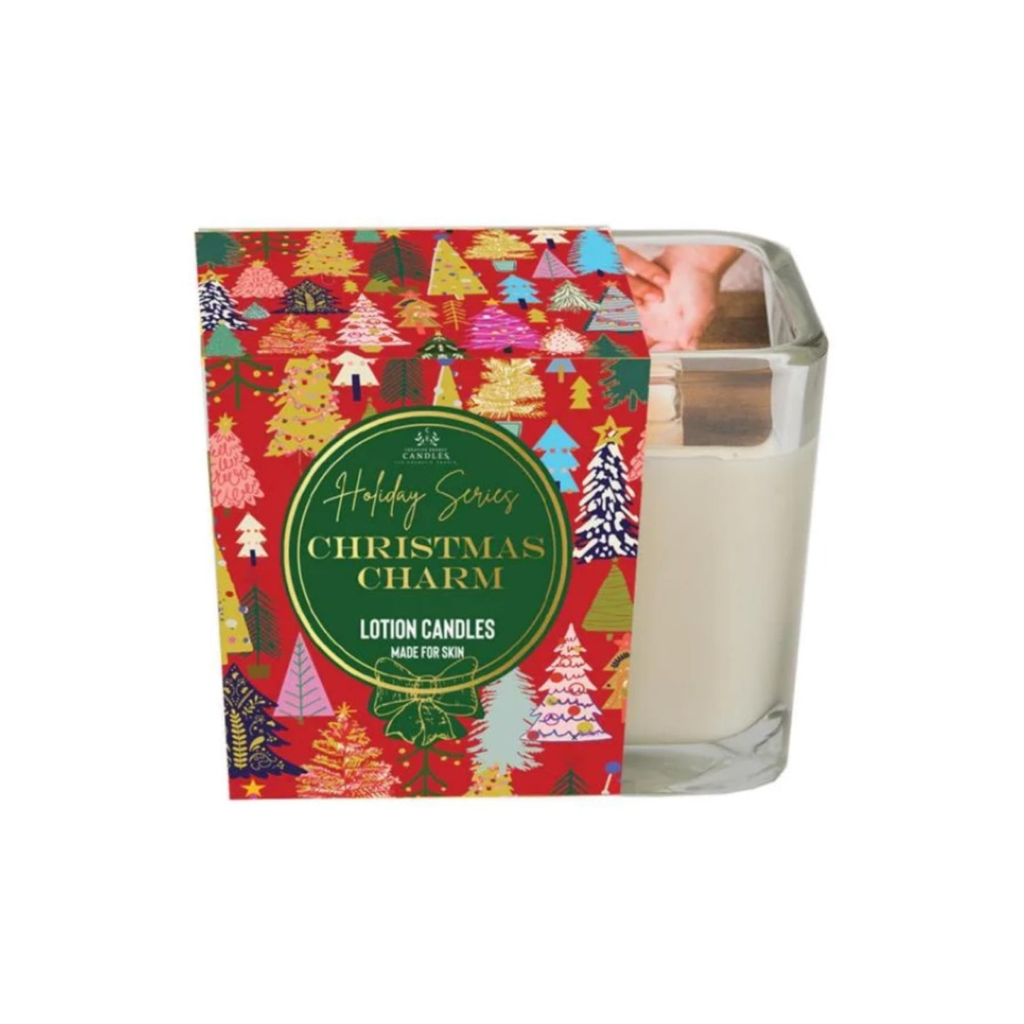 Christmas Charm Pine Scented Candle with Massage Oils