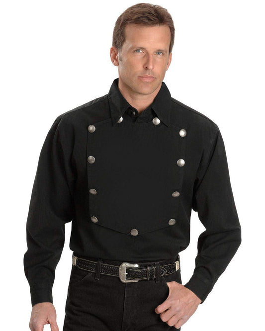Scully Men's Rangewear Long Sleeve Bib Shirt - Black