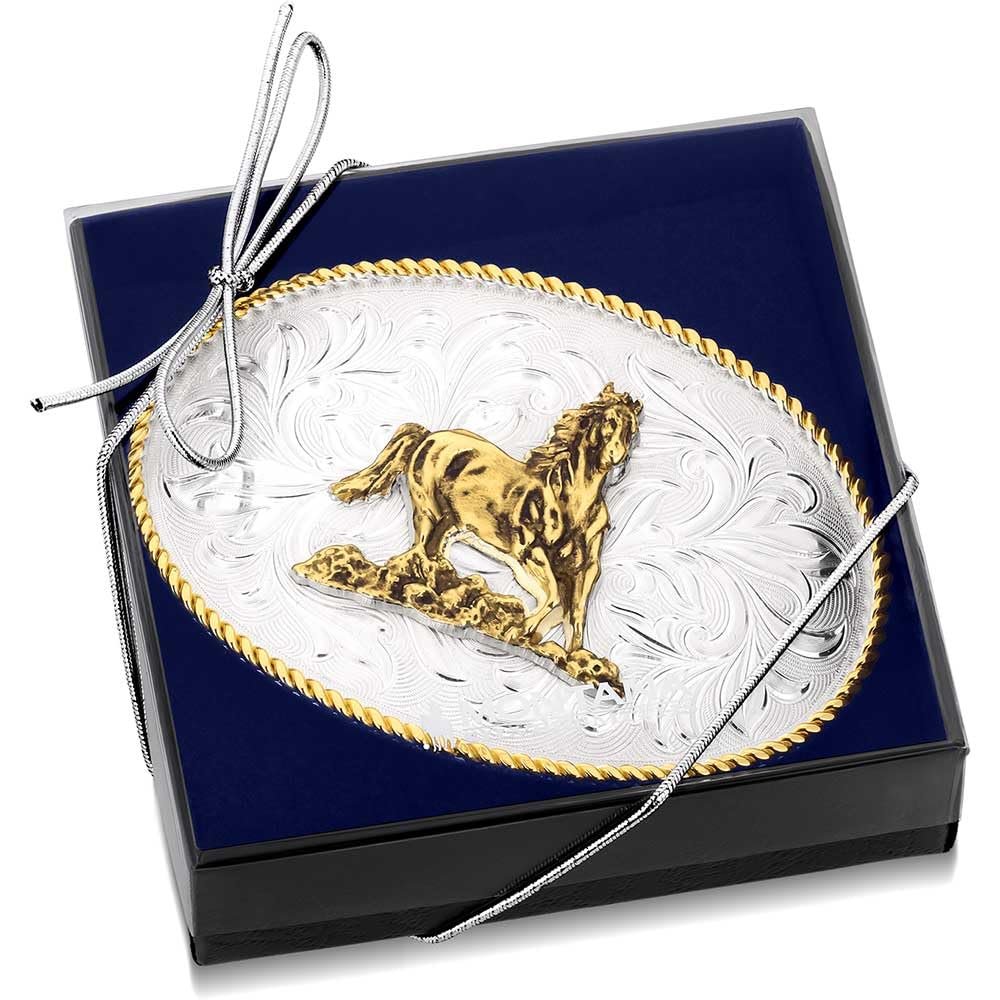 Montana Silversmiths Rosebud Legacy Galloping Horse Buckle