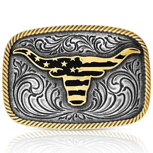Montana Silversmiths Western Patriotic Belt Buckle