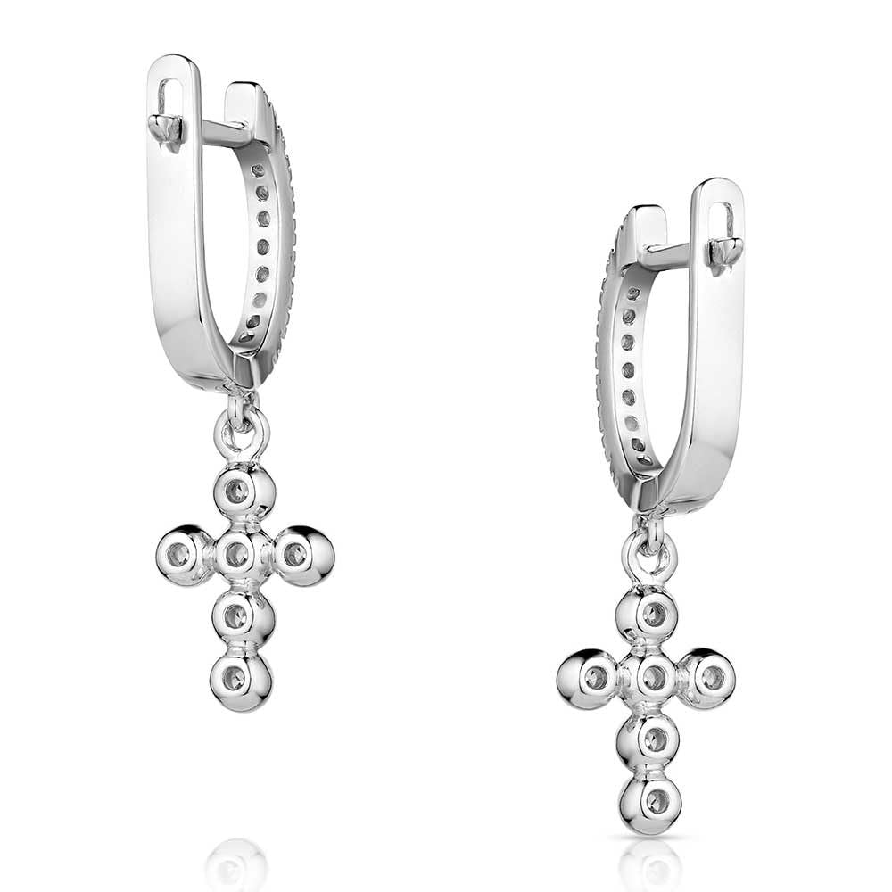 Montana Silversmiths Simple Belief Crystal Cross Earrings