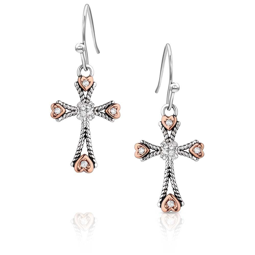 Montana Silversmiths Faith in my Heart Cross Earrings