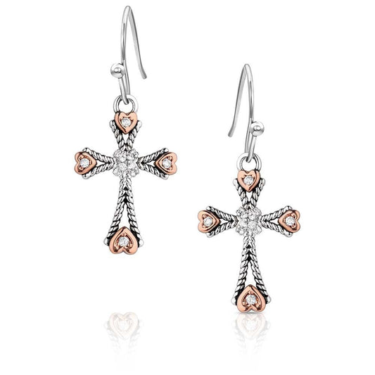 Montana Silversmiths Faith in my Heart Cross Earrings
