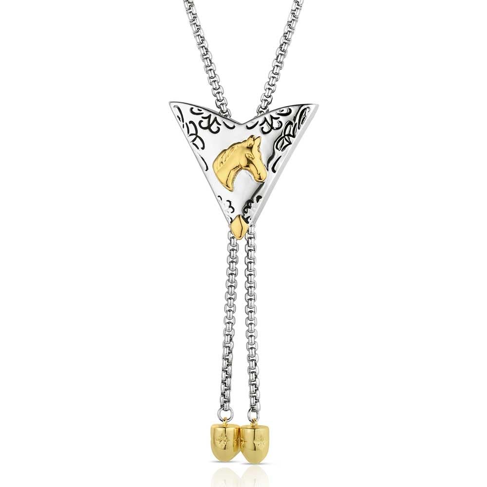 Montana Silversmiths Regal Rider Bolo Horseshoe Necklace