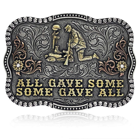 Montana Silversmiths 2nd Amendment Series Attitude Western Belt Buckle (All Gave Some -Silver)
