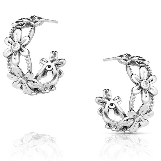 Montana Silversmiths Crazy Daisies Hoop Earrings