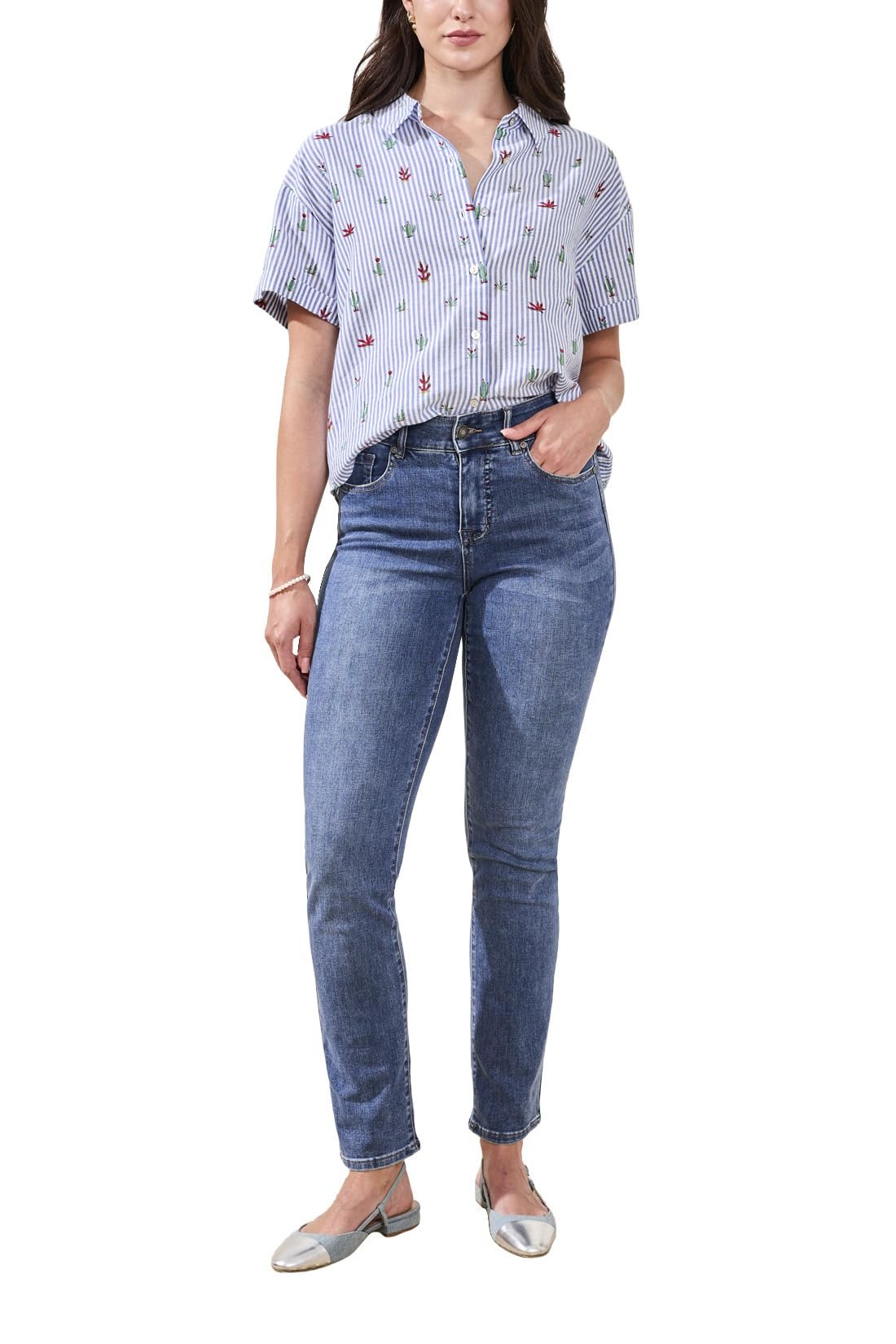 Tribal Women's Sophia Curvy Straight Fit Jeans (Regular, Plus and Petite Sizes)