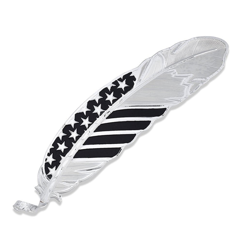 Montana Silversmiths Black Tie Usa Flag Hat Feather - Hats Add-Ons  - Hf4692
