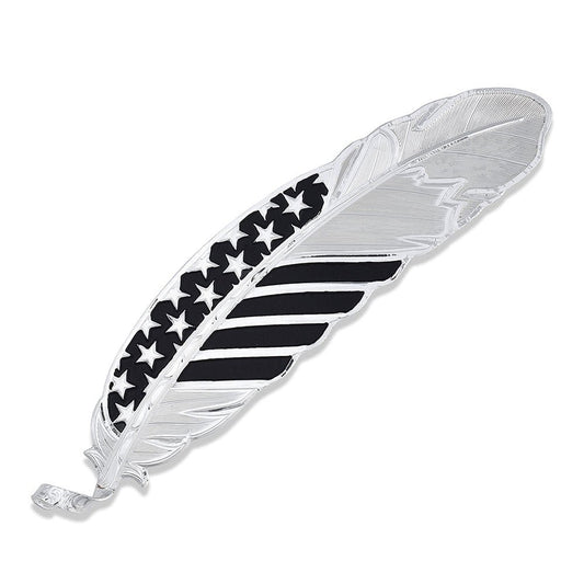 Montana Silversmiths Black Tie Usa Flag Hat Feather - Hats Add-Ons  - Hf4692