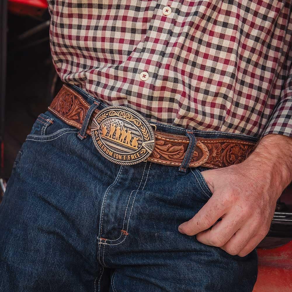 Montana Silversmiths Freedom Isn't Free Belt Buckle