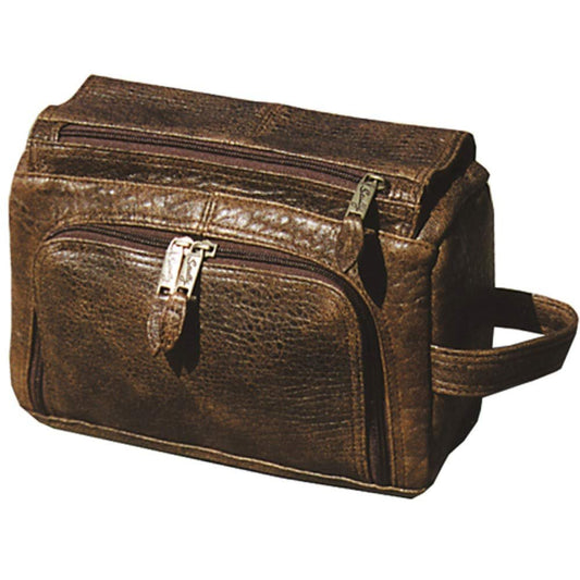 Scully Men's Leather Shaving Kit, Walnut