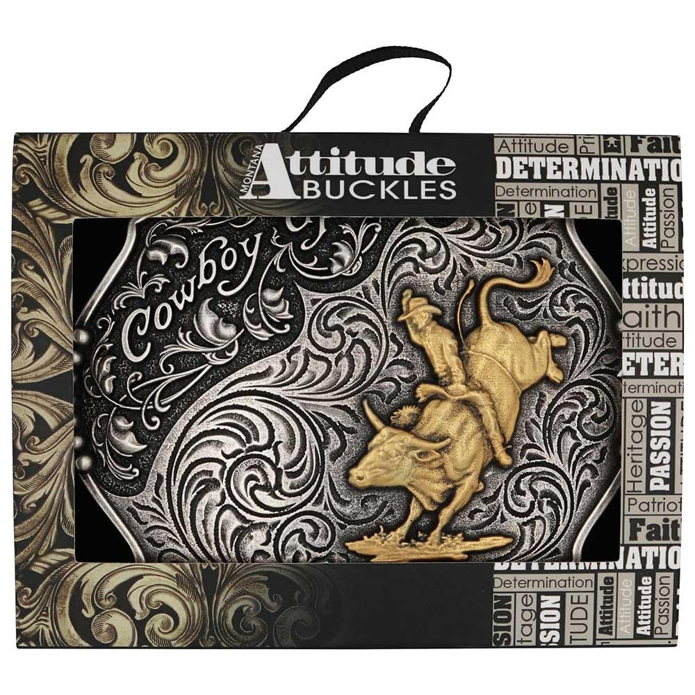 Montana Silversmiths Cowboy Up Bull Rider Belt Buckle