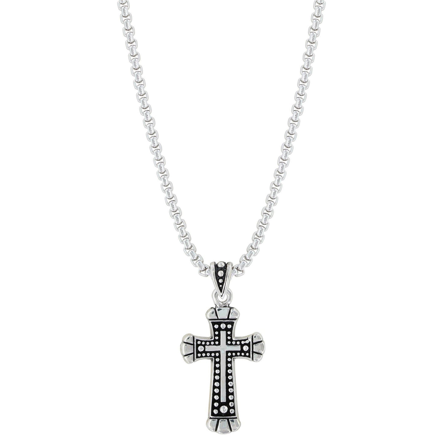 Montana Silversmiths Christian Faith Cross Men's Necklace (Flourished King Cross Necklace)