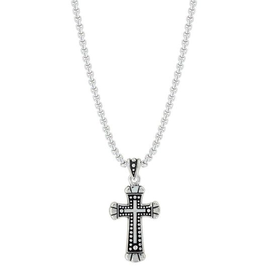 Montana Silversmiths Christian Faith Cross Men's Necklace (Flourished King Cross Necklace)
