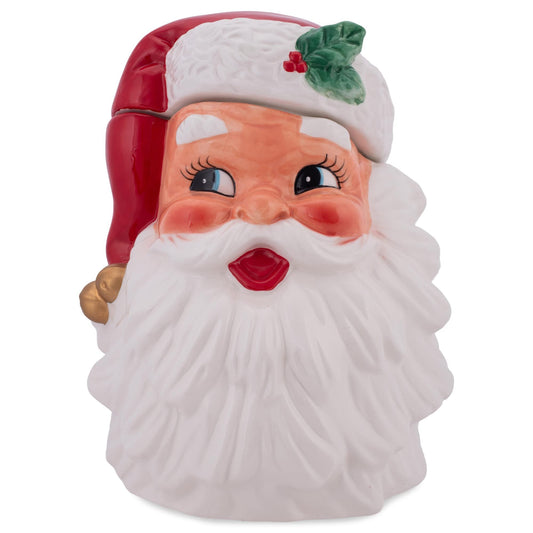 Classic Christmas Retro Santa Ceramic Cookie Jar